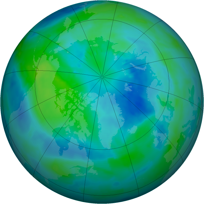 Arctic ozone map for 30 September 2012